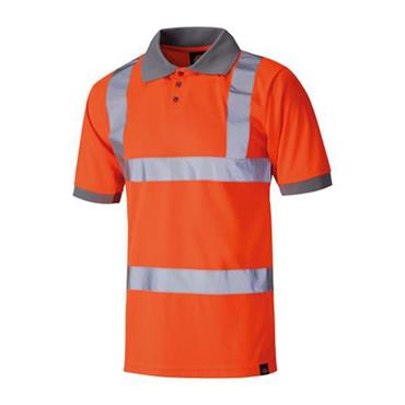 Dickies SA22075 High-Visibility Safety Polo Shirt - Orange