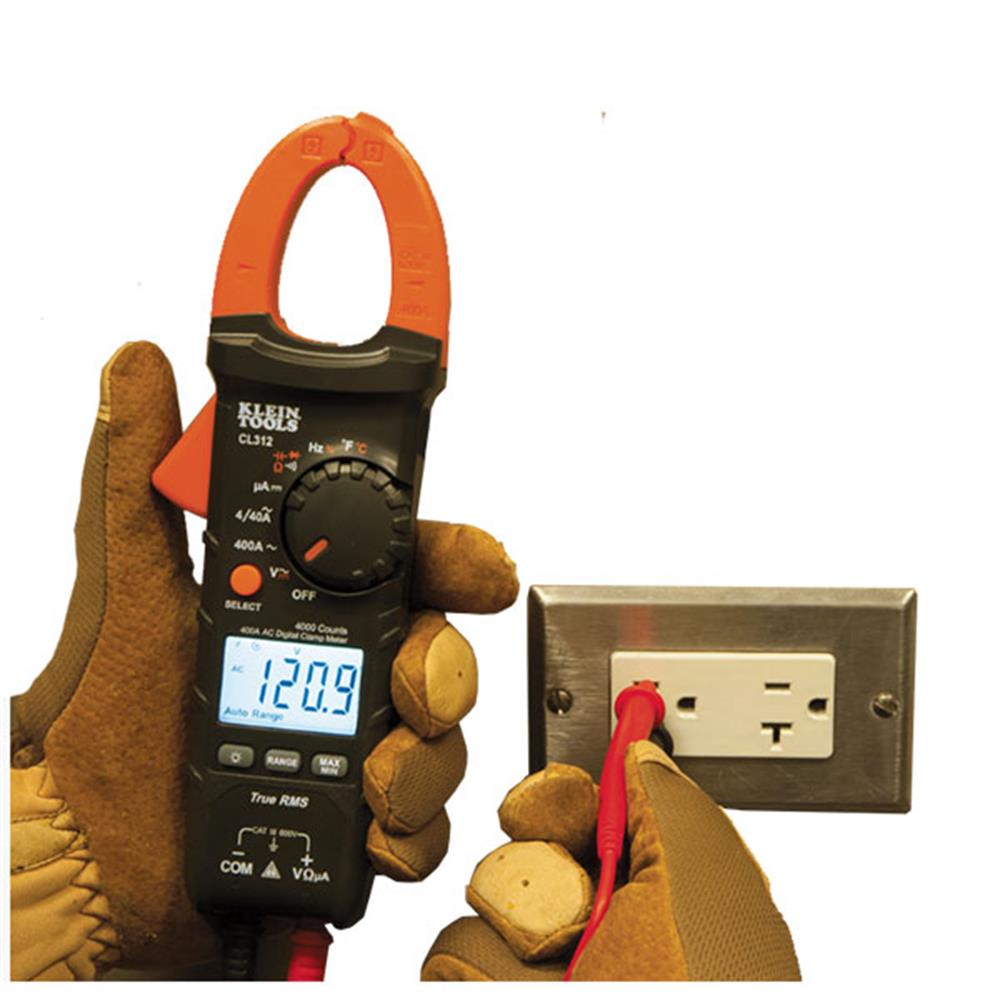 KLEIN TOOLS CL312 HVAC Digital Clamp Meter, 400 Amp AC AutoRanging