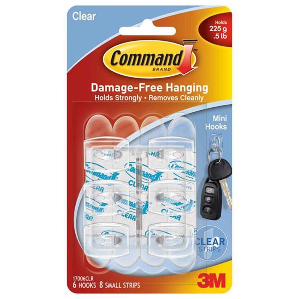 3M Command™ 17006CLR Clear Mini Hooks available online Caulfield
