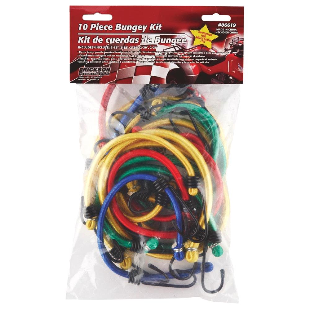 CITEC 578832 10 Piece Erickson Bagged Bungee Cord Assortment Kit