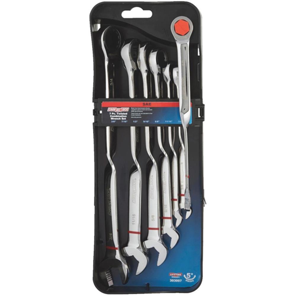 Channellock 303007 7 Piece Imperial Twist Ratchet Combination Wrench Set available online