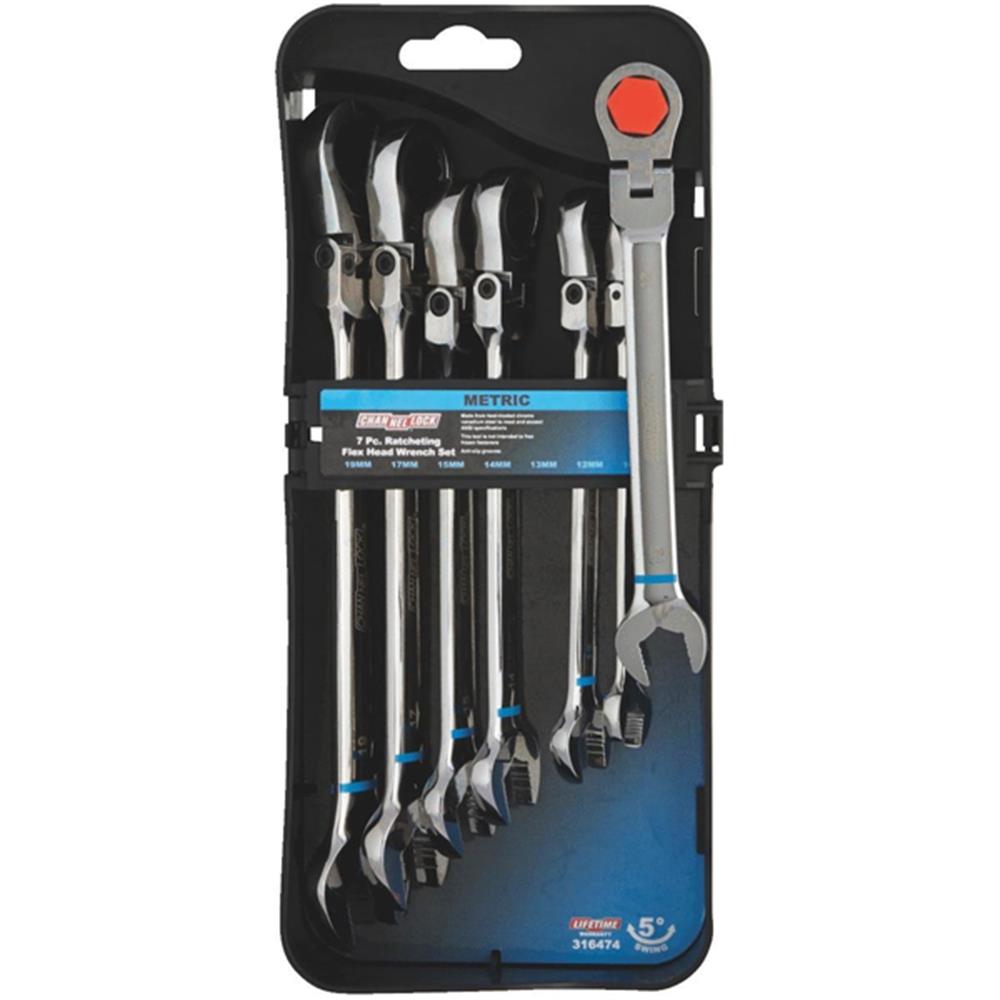 Channellock 316474 7 Piece Metric Flex Head Ratchet Combination Wrench Set available online