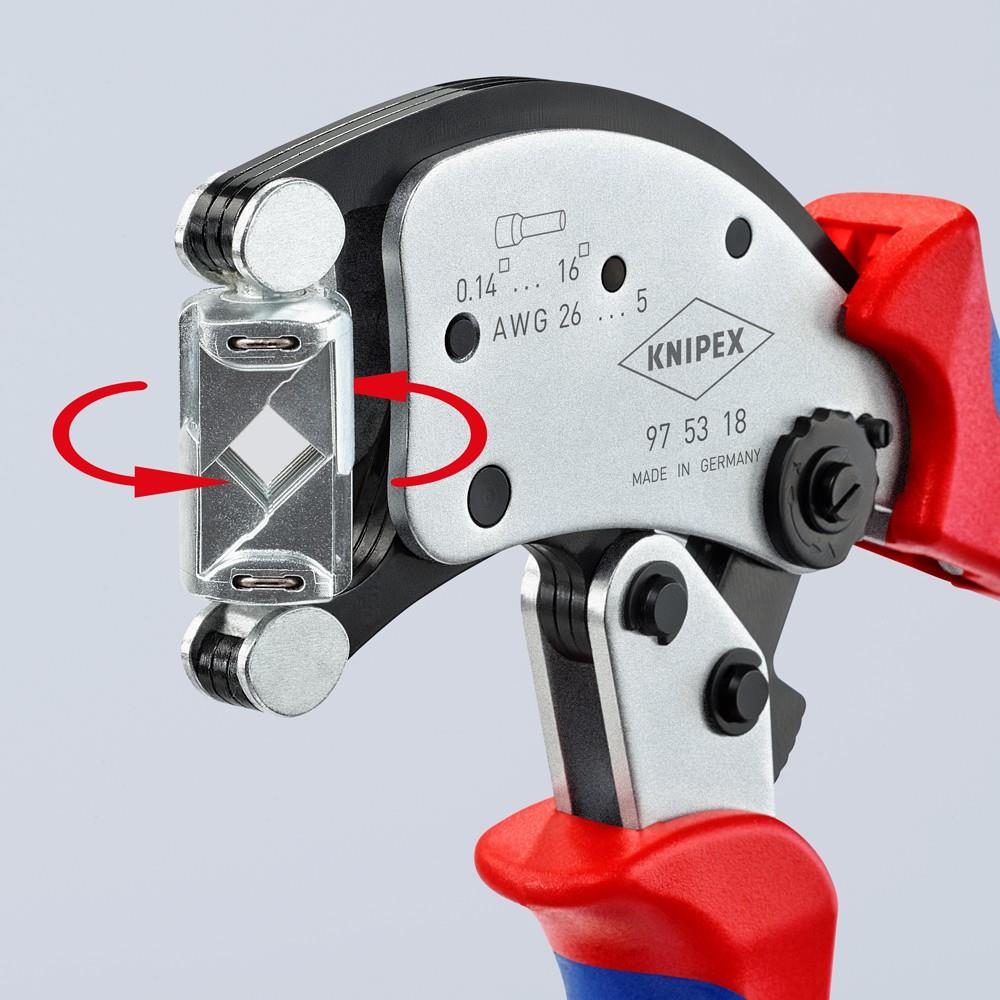 Knipex 97 53 18 200mm Self Adjusting Crimping Pliers for End Sleeves