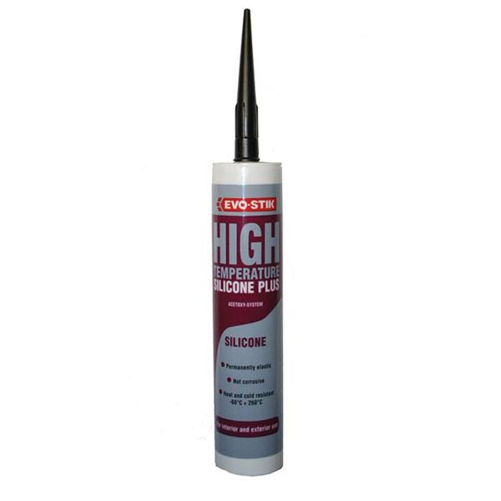 EvoStik D63160 310ml High Temperature Black Silicone Sealant available