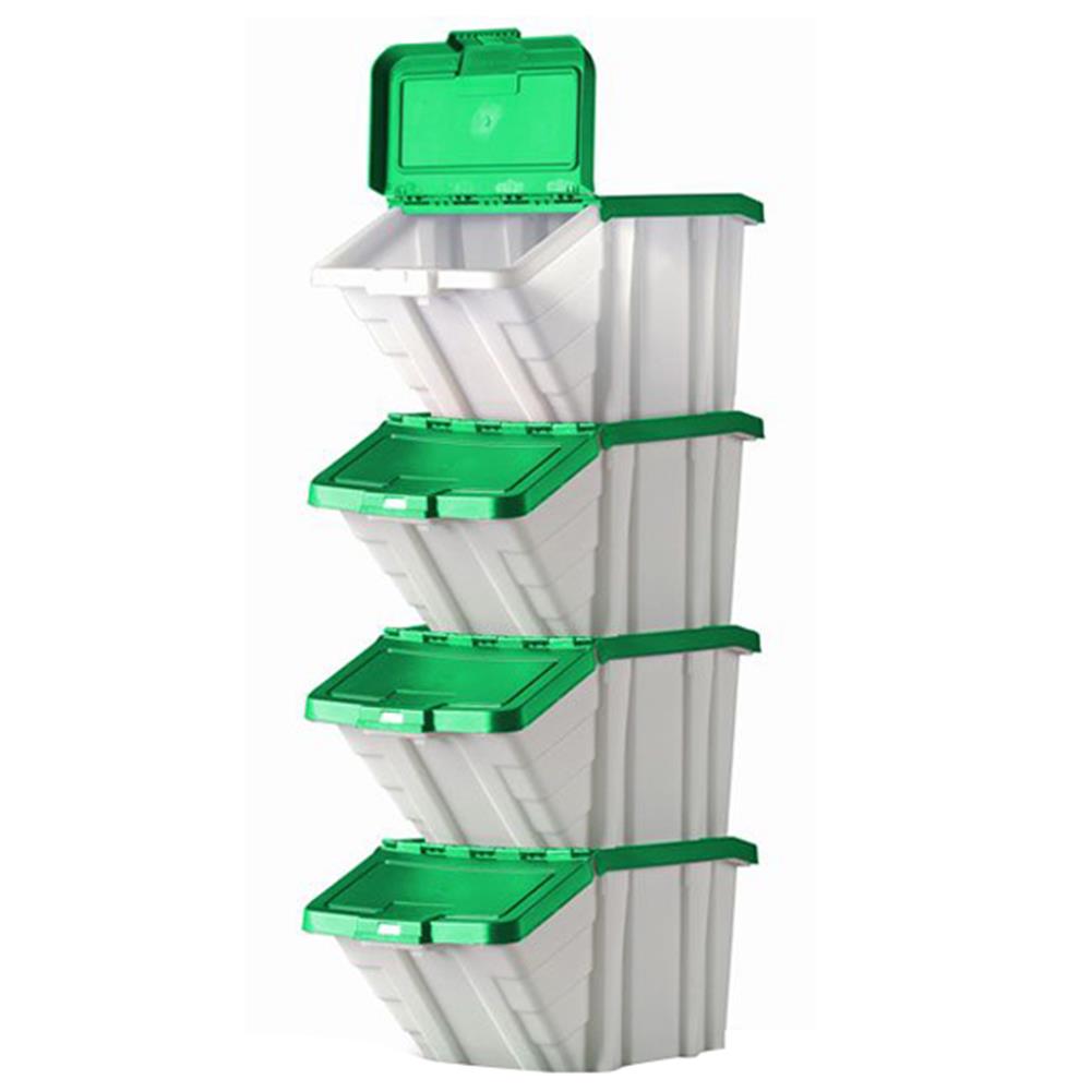 Top Store 052104/4 50 Litre MultiFunctional Containers Bins with Green