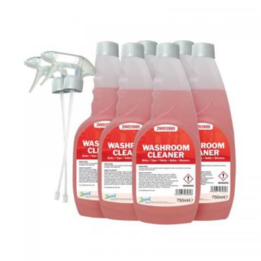 2Work 2W07249 Washroom Cleaner Spray, 750ml Pack of 6