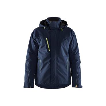 BLAKLADER 4484 Lightweight Lined Winter Jacket Stretch, Dark Navy/Hi-Vis Yellow