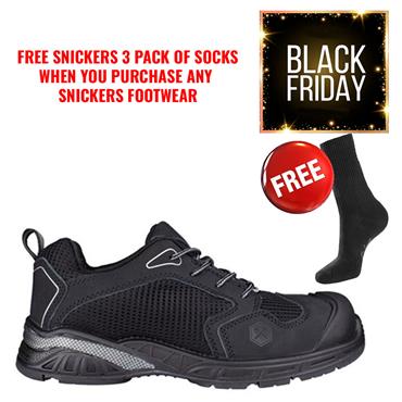 Snickers TG80410 Toe Guard Runner S1,SRC, ESD Black Safety Trainers