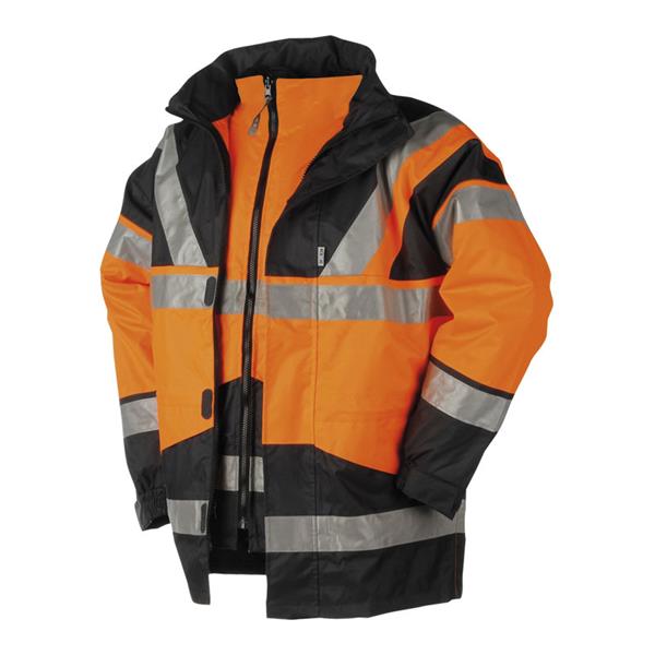 L Sioen Skollfield 4 In 1 Jacket Hi-Vis Orange//Navy