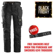 Snickers 6241 AllroundWork Stretch Holster Pocket Slimfit Trousers - Black
