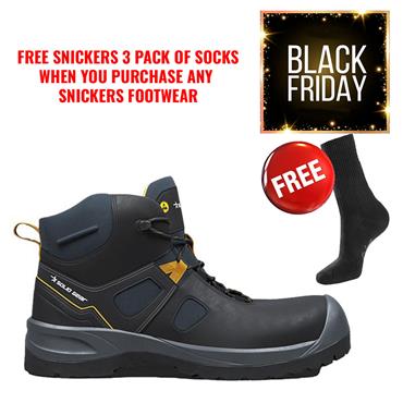 SNICKERS SG73202 Solid Gear S3L SR FO Essence Mid Safety Boots, Black