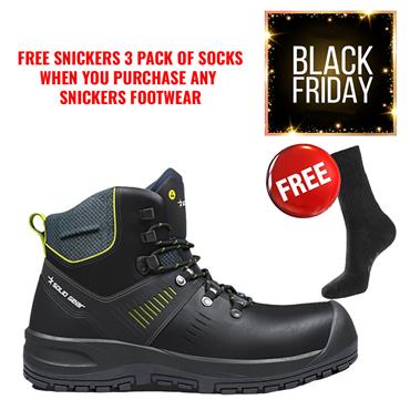 SNICKERS SG73102 Solid Gear S3L SR HRO FO Ion Mid Safety Boots, Black