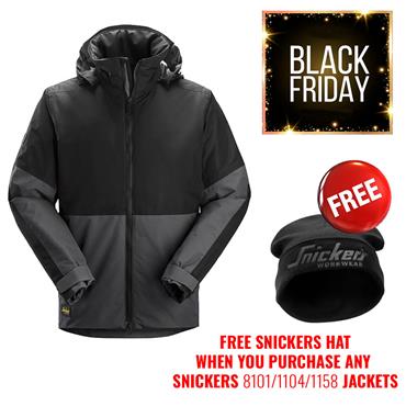 SNICKERS 1104 Waterproof Insulated Jacket, Steel Grey/Black