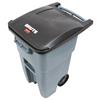 Rubbermaid FG9W2700GRAY Brute 50 Gallon Gray Rollout Trash Container with Lid