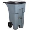Rubbermaid FG9W2700GRAY Brute 50 Gallon Gray Rollout Trash Container with Lid