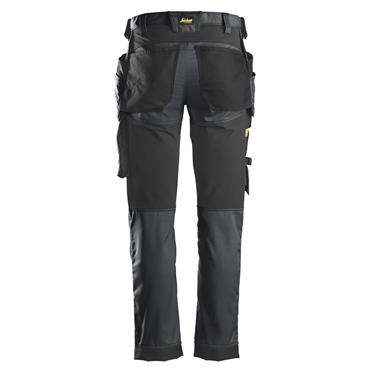 Snickers 6241 AllroundWork Stretch Holster Pocket Slimfit Trousers - Steel Grey/Black