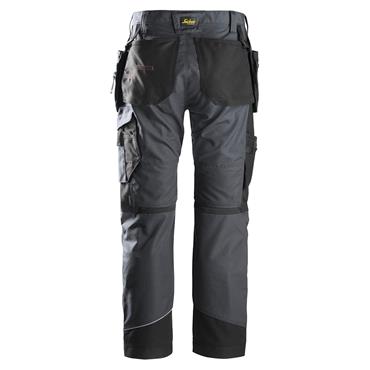 Snickers 6202 RuffWork Holster Pockets Work Trousers - Steel Grey/Black