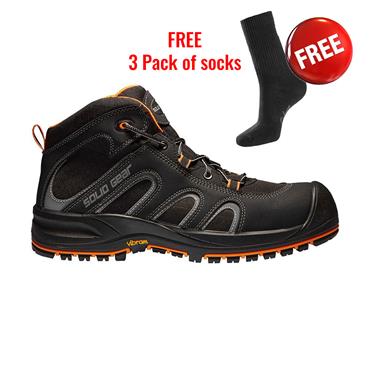 SNICKERS SG73002 Solid Gear Falcon S3 Black Safety Hiker Boots, 