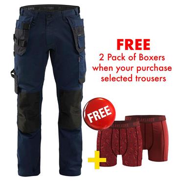 BLAKLADER 175018328600 Craftsman trousers with stretch, Dark Navy Blue 