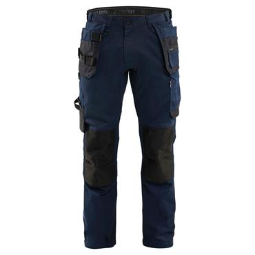 BLAKLADER 175018328600 Craftsman trousers with stretch, Dark Navy Blue 
