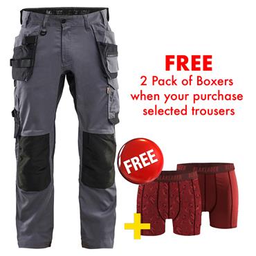 BLAKLADER 175018329600 Craftsman Trousers with Stretch, Mild Grey