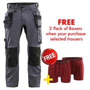 BLAKLADER 175018329600 Craftsman Trousers with Stretch, Mild Grey