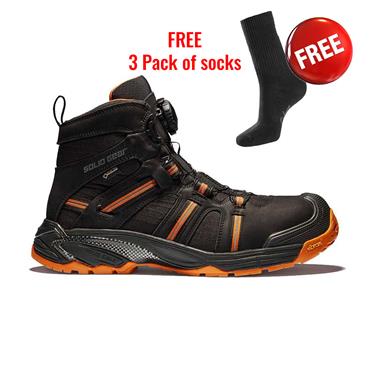 SNICKERS SG80007 Solid Gear Phoenix Gortex BOA Safety Boots  S3 SRC,HRO Black/Orange