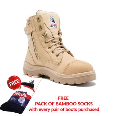 STEEL BLUE 392661 Southern Cross Zip S3 Safety Boots Sand