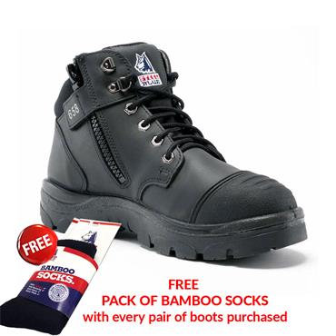 STEEL BLUE 392658 Parkes Zip Scuff S3 Safety Boots, Black