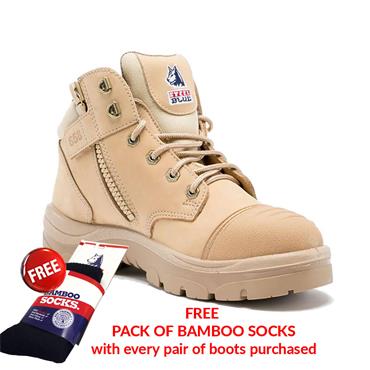STEEL BLUE 392658 Parkes Zip Scuff S3 Safety Boots, Sand