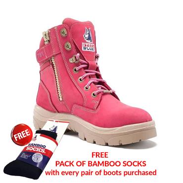 STEEL BLUE 592761 Southern Cross Ladies Zip S3 Safety Boots Pink 