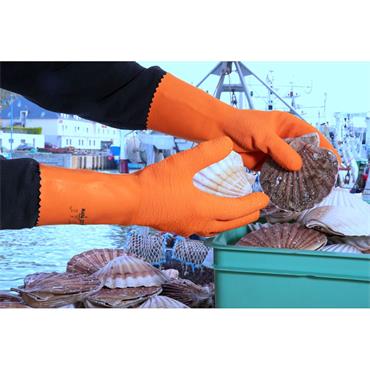 MAPA 321-9 Harpon Latex Abrasion Resistant, Thermal Gloves, Orange, Size 9