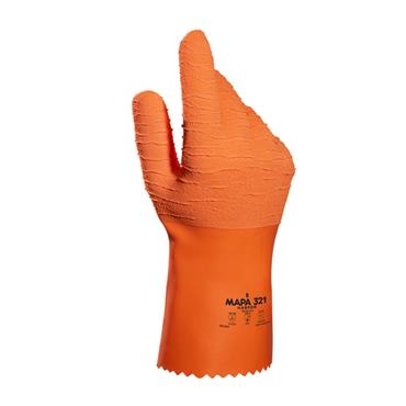 MAPA 321-9 Harpon Latex Abrasion Resistant, Thermal Gloves, Orange, Size 9