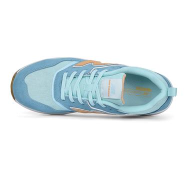 NEW BALANCE Elite Lite S1 PL HRO FO SC SR Ladies Safety Trainers, Milky Blue/Orangre