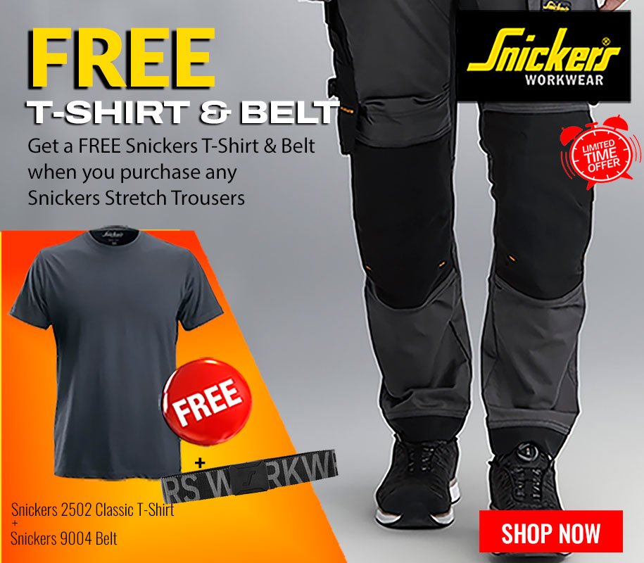 Snickers Trousers offer Free Belt & T-Shirt