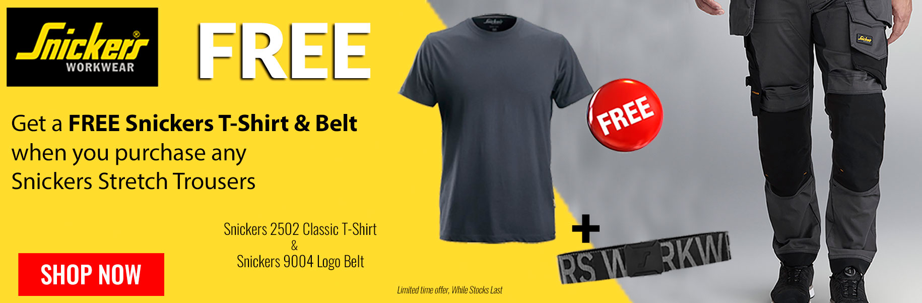 Snickers Trousers Free Belt & Tshirt
